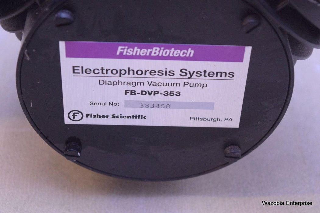 FISHER ELECTROPHORESIS DIAPHRAGM VACUUM PUMP WITH POLAR WARE 8 QT/7.57 L 18.8