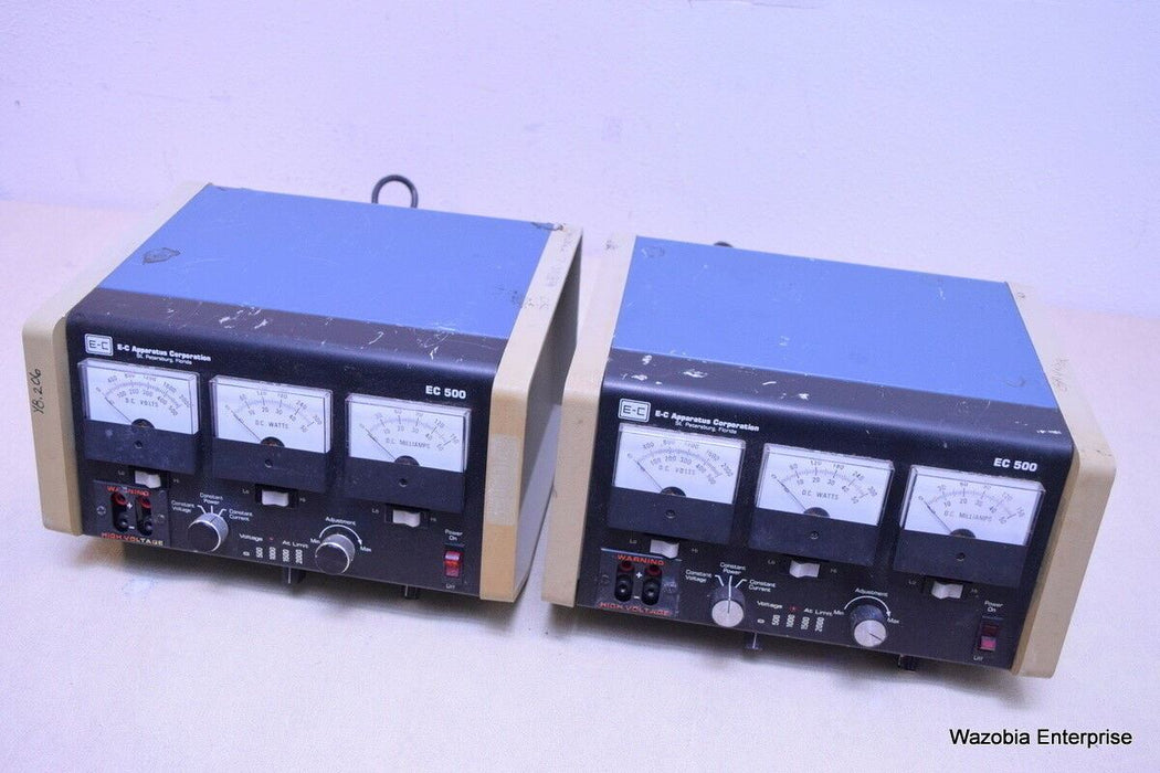 E-C APPARATUS CORP. MICROPROCESSOR CONTROLLED ELECTROPHORESIS POWER SUPPLY EC500