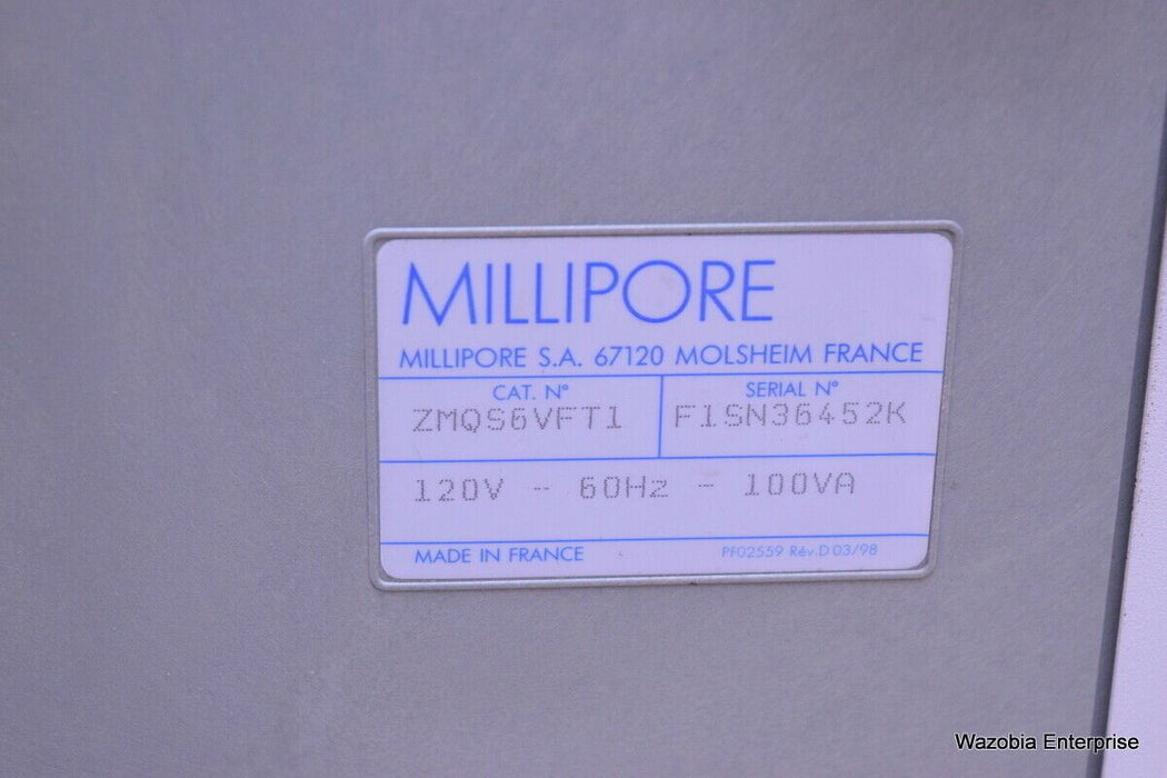 MILLIPORE MILLI-Q SYNTHESIS A10 WATER PURIFICATION SYSTEM ZMQS6VFT1