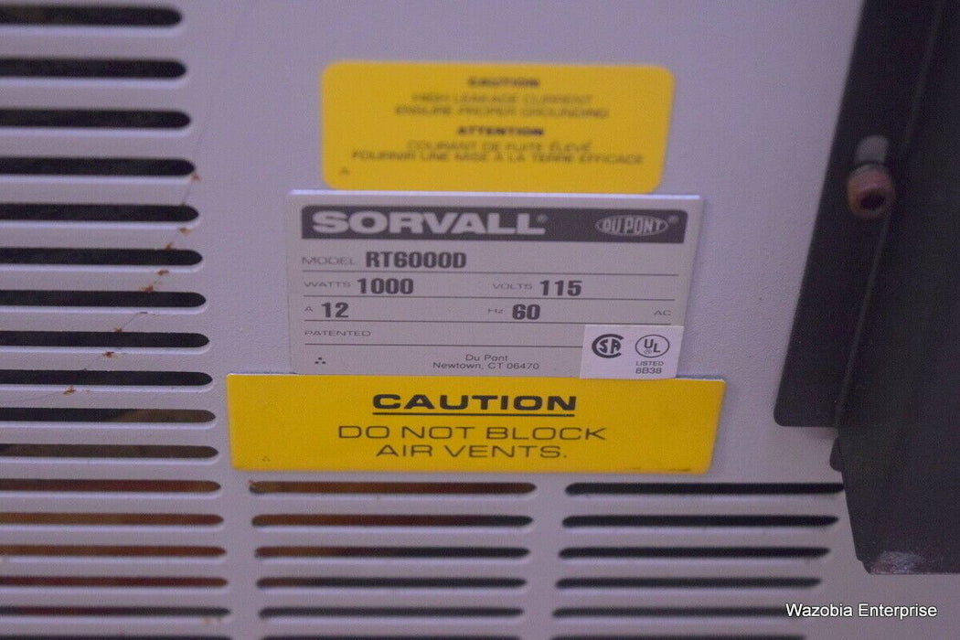 SORVALL DUPONT MODEL RT6000D CENTRIFUGE WITH SORVAL H1000B ROTOR AND BUCKETS