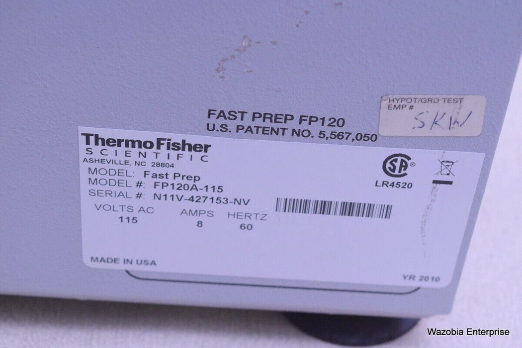 THERMO FISHER SCIENTIFIC  FASTPREP MODEL FP120