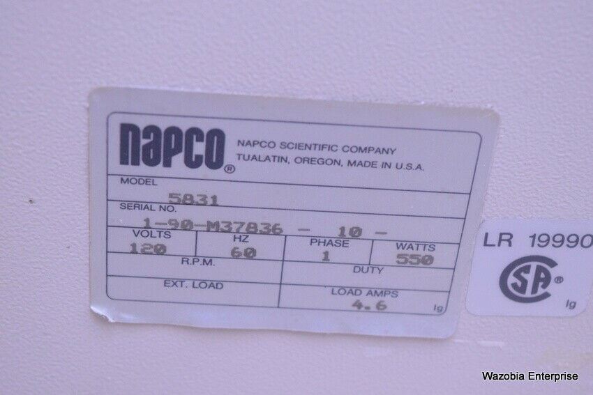 NAPCO MODEL 5831 VACUUM OVEN