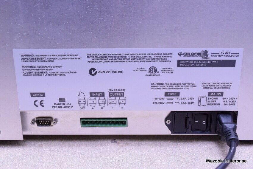 GILSON FC 204 FRACTION COLLECTOR