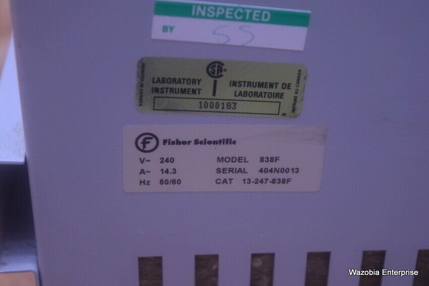 FISHER SCIENTIFIC ISOTEMP OVEN MODEL 838F