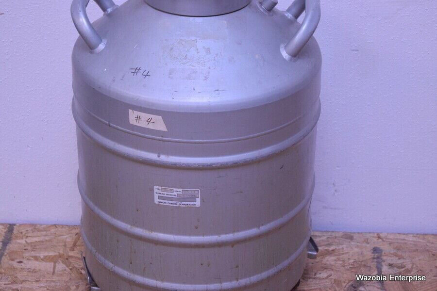 UNION CARBIDE CRYOGENIC LIQUID NITROGEN CONTAINER W/ CANISTERS TYPE LD-30